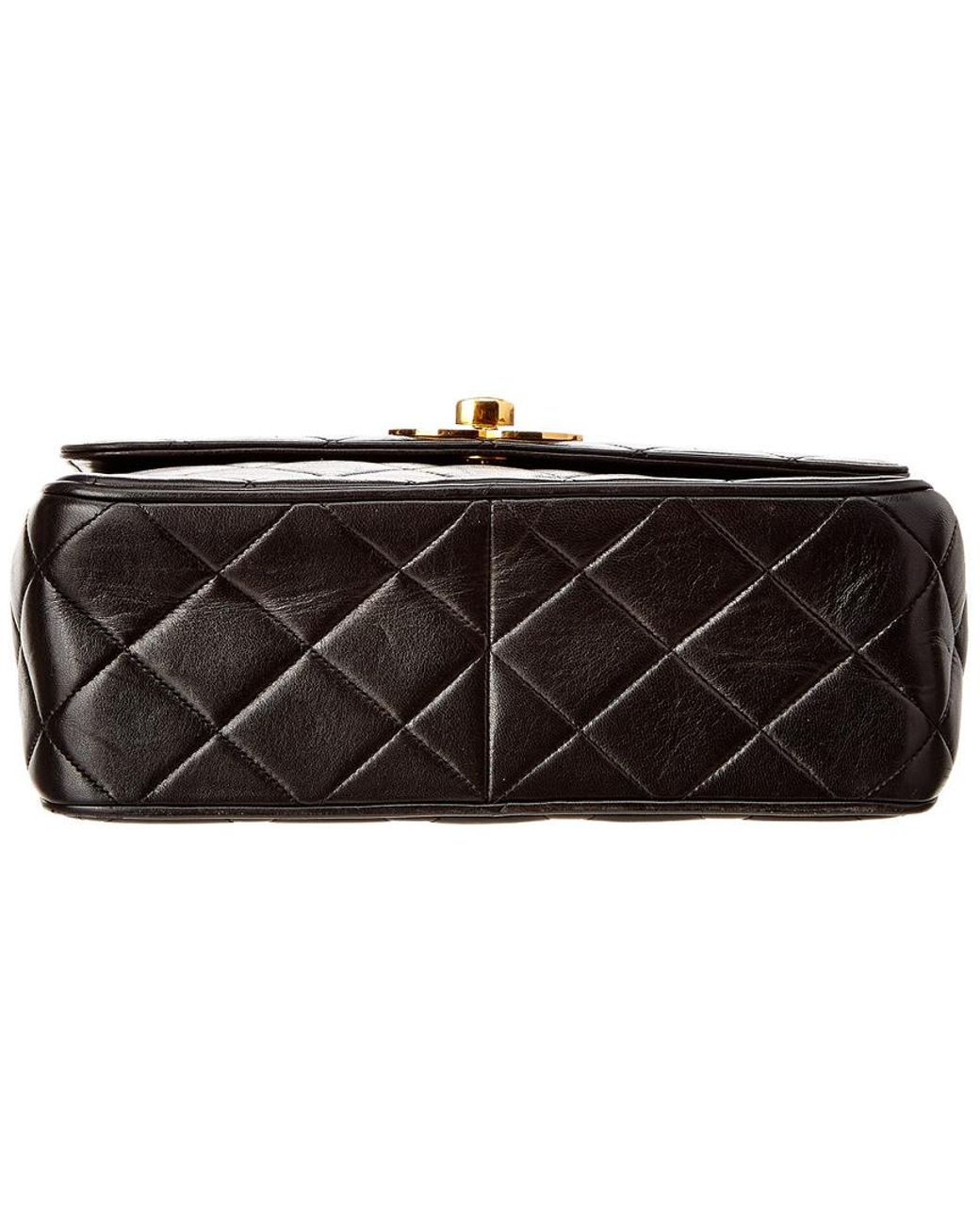 Chanel Women's Black Quilted Lambskin Leather Big Cc Square Single Flap Bag