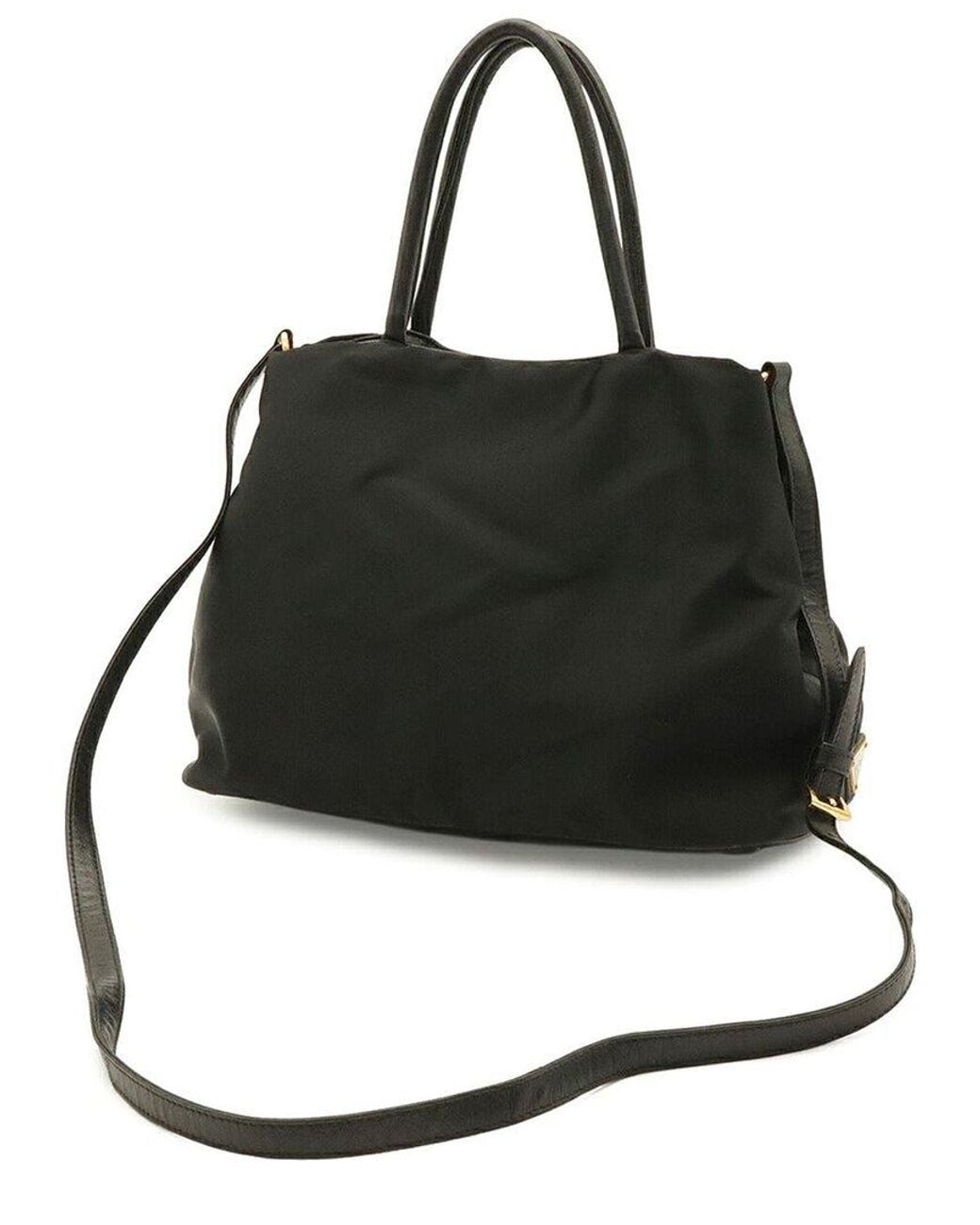 Prada Black Nylon Ribbon Logo Jacquard Handbag (Authentic Pre-Loved)
