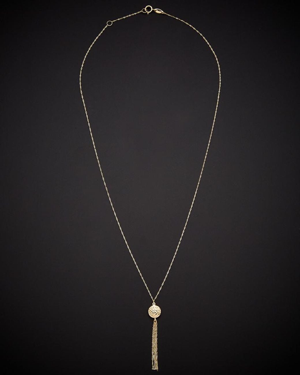 Italian Gold Black 14k Tassel Necklace