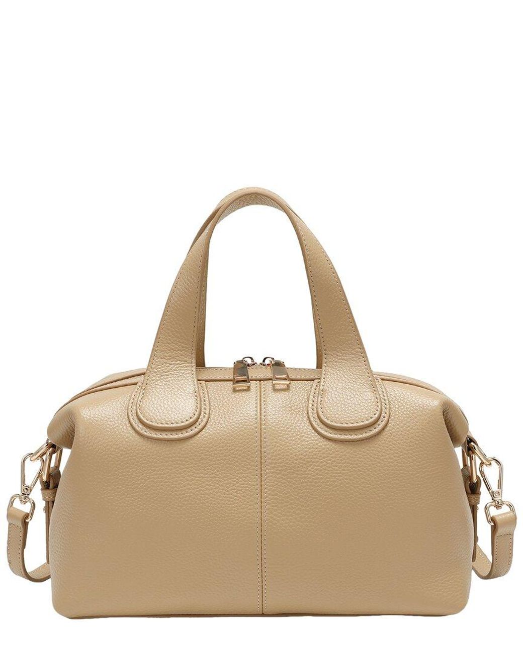 Tiffany & Fred Paris Metallic Tiffany And Fred Paris Pebbled Leather Satchel