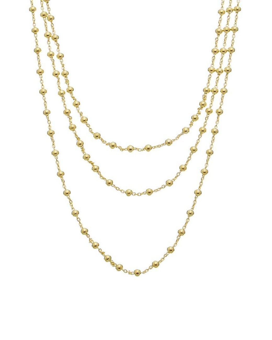 Italian Gold Over Silver Metallic 18K Plated Multi Strand Necklace