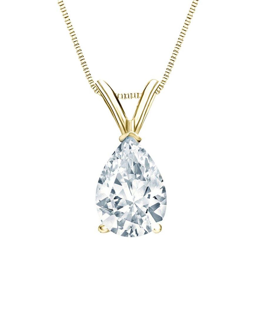 Sabrina Designs Lab Grown Diamonds Metallic 14K 1.00 Ct. Tw. Lab-Grown Diamond Solitaire Pendant