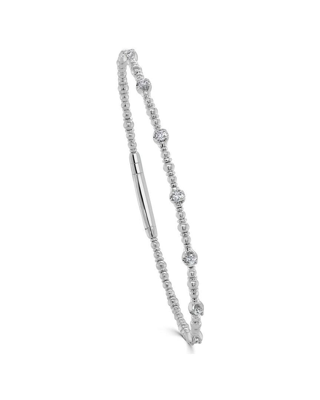 Sabrina Designs White 14k 0.25 Ct. Tw. Diamond Flexible Bangle Bracelet