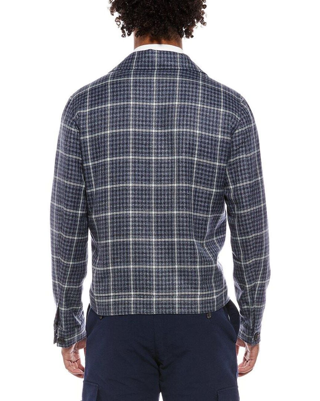 Isaia Blue Portofino Wool, Silk & Linen-Blend Jacket for men