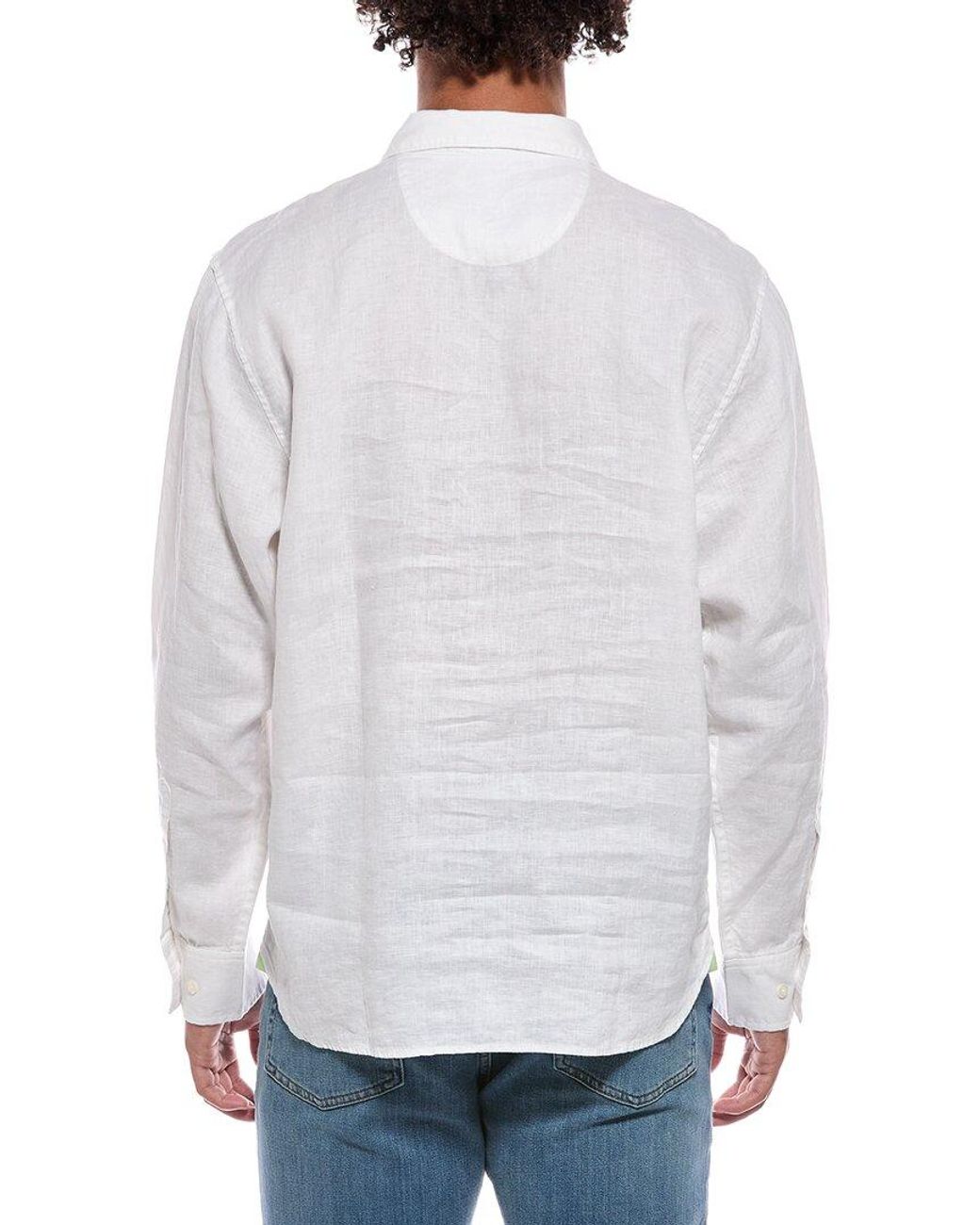 Tommy Bahama White Seaside Views Linen Shirt for men