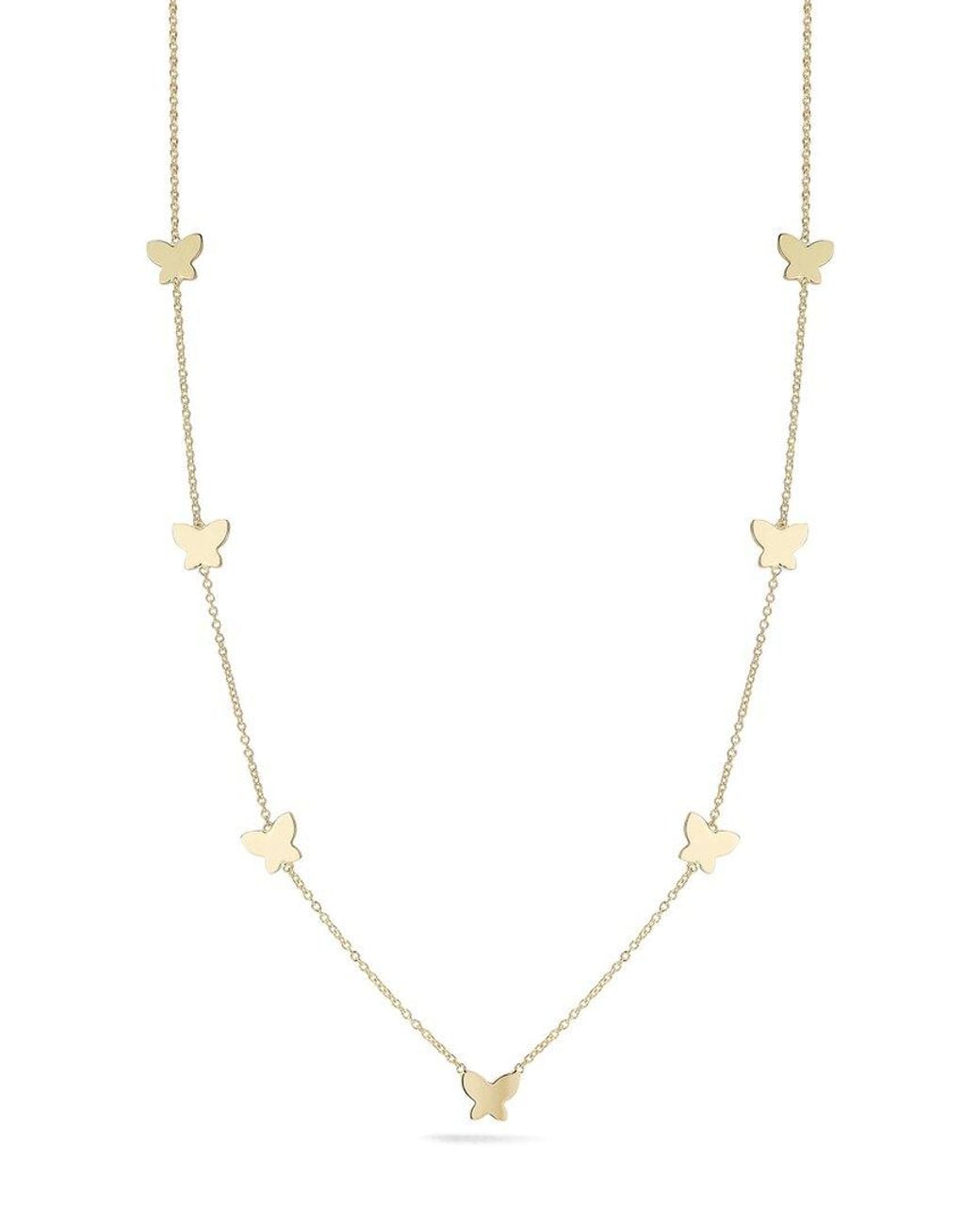 Ember Fine Jewelry Multicolor 14k Butterfly Station Necklace