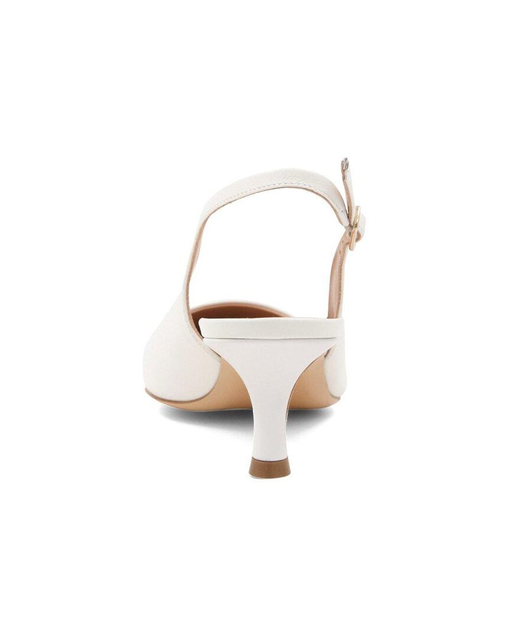 Bruno Magli White Palerma Leather Sling Back