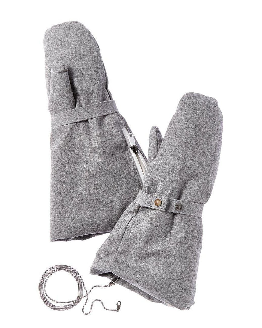 Brunello Cucinelli Gray Wool & Cashmere Gloves
