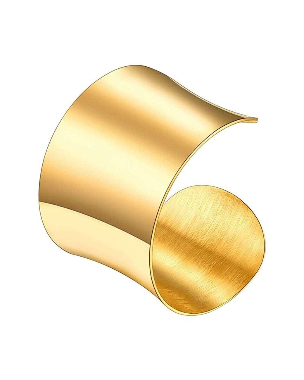 Liv Oliver Metallic 18k Modern Cuff Bangle