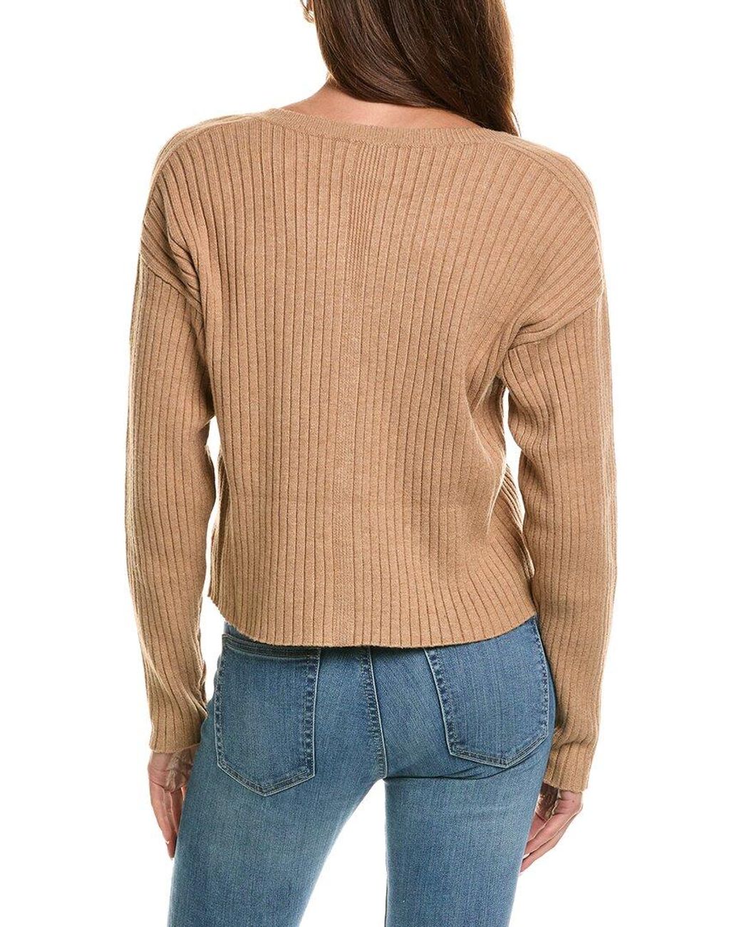 525 America Blue Luxe Cropped Rib Cardigan