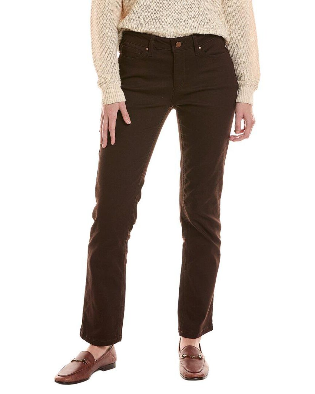 Jones New York Brown Lexington Straight Denim Pant