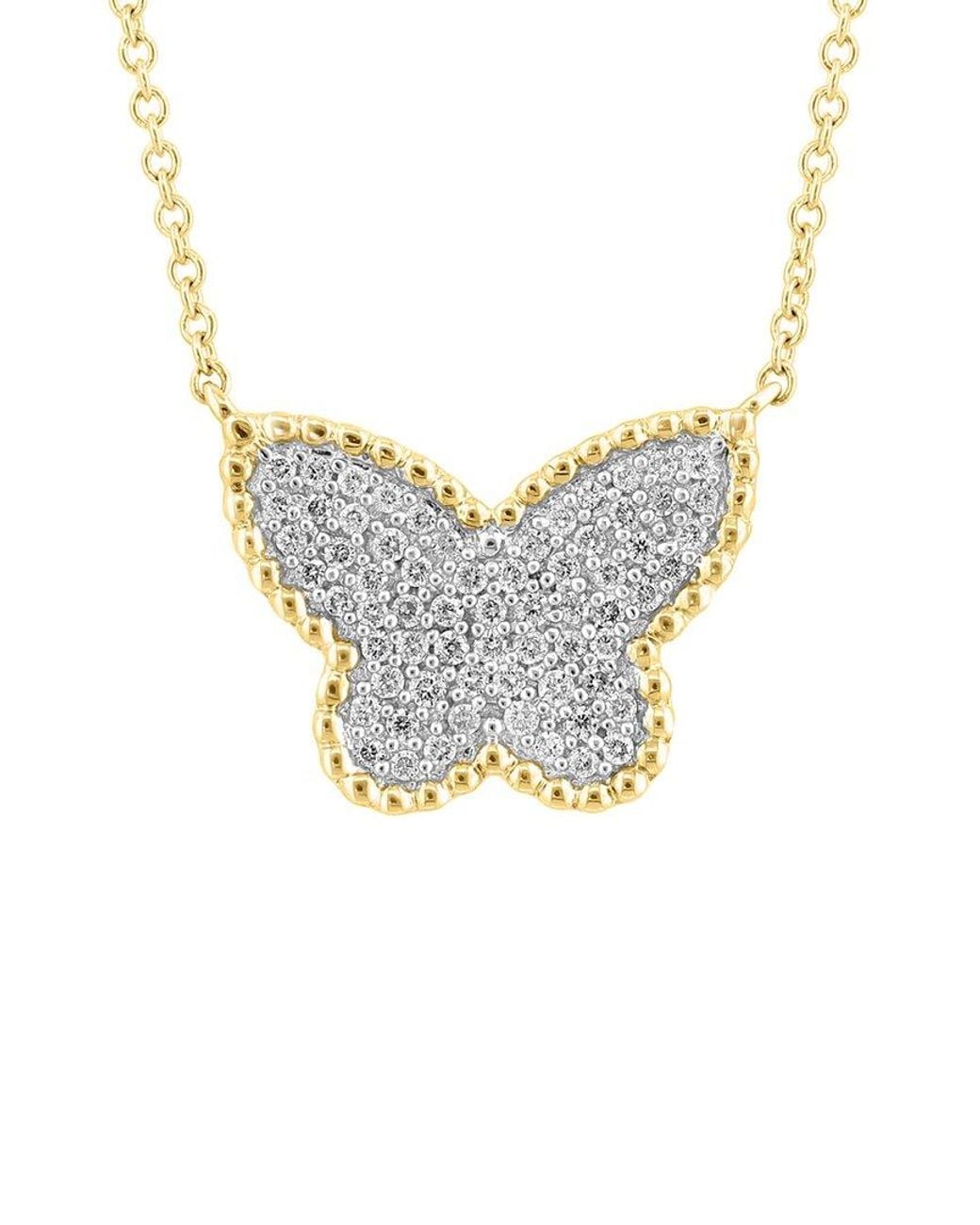 Effy Fine Jewelry Metallic 14K 0.24 Ct. Tw. Diamond Necklace