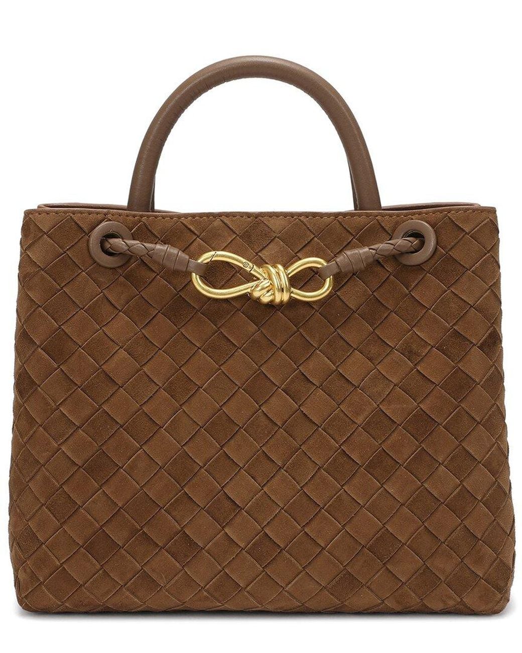 Tiffany & Fred Paris Brown Hand-Woven Suede Bag