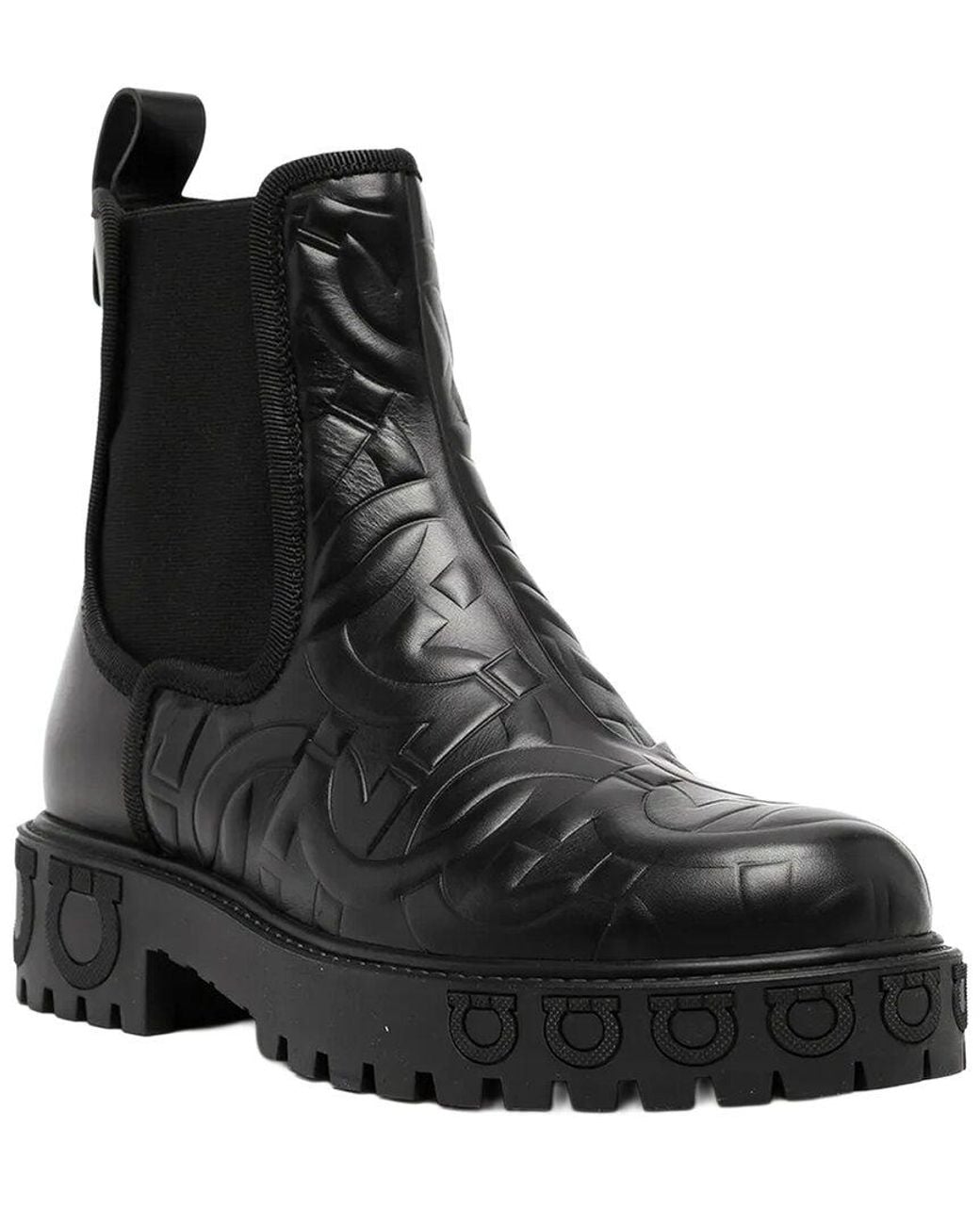 Ferragamo Black Varsi Leather Bootie