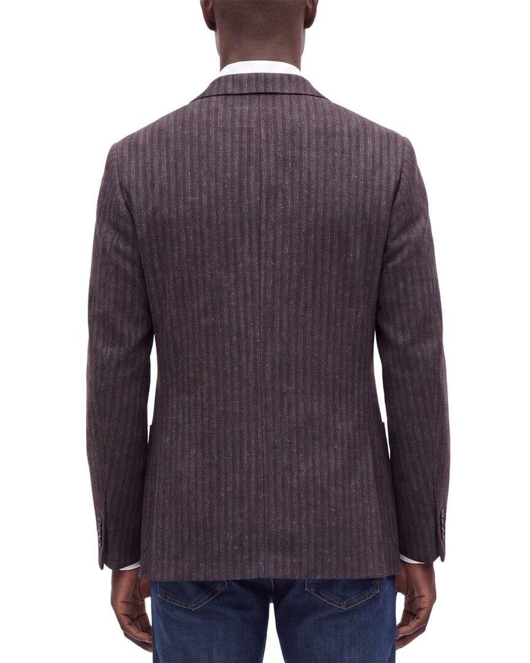 Corneliani Blue Cc Collection Striped Wool & Silk-Blend Blazer for men