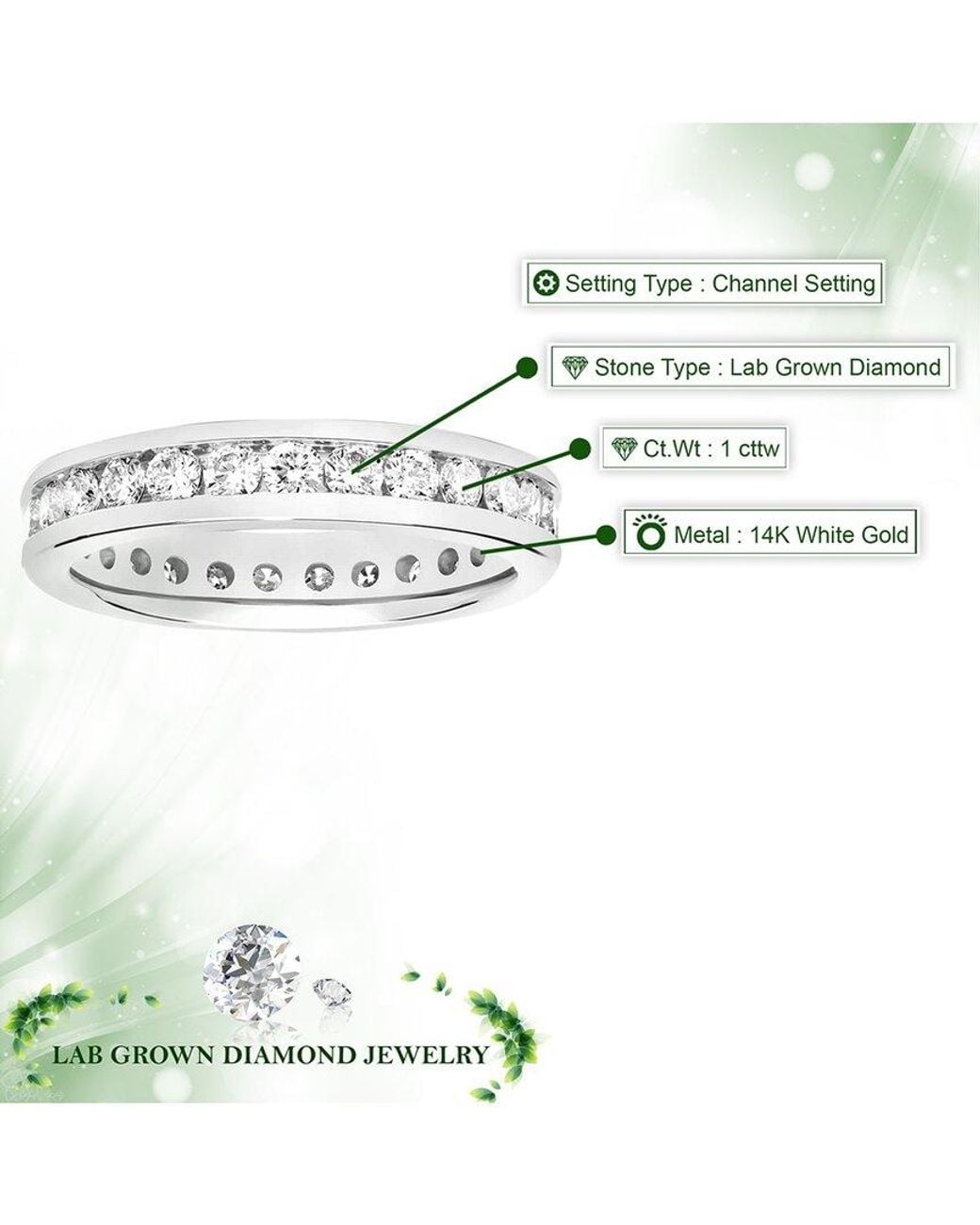 Amairah White 14K 1.00 Ct. Tw. Lab-Grown Diamond Eternity Ring