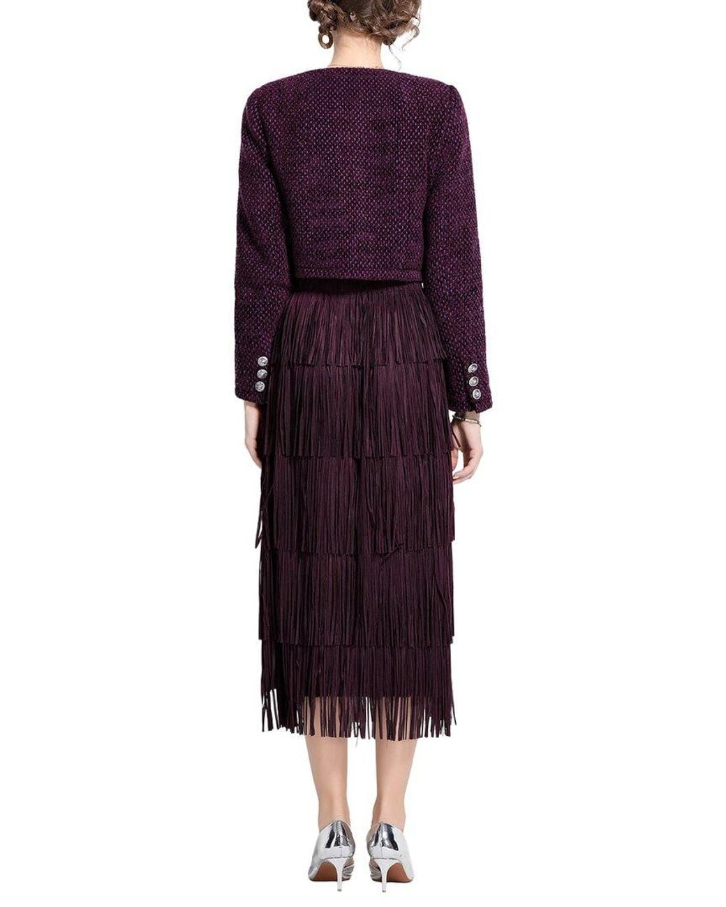 Kaimilan Purple 2Pc Cardigan & Skirt Set