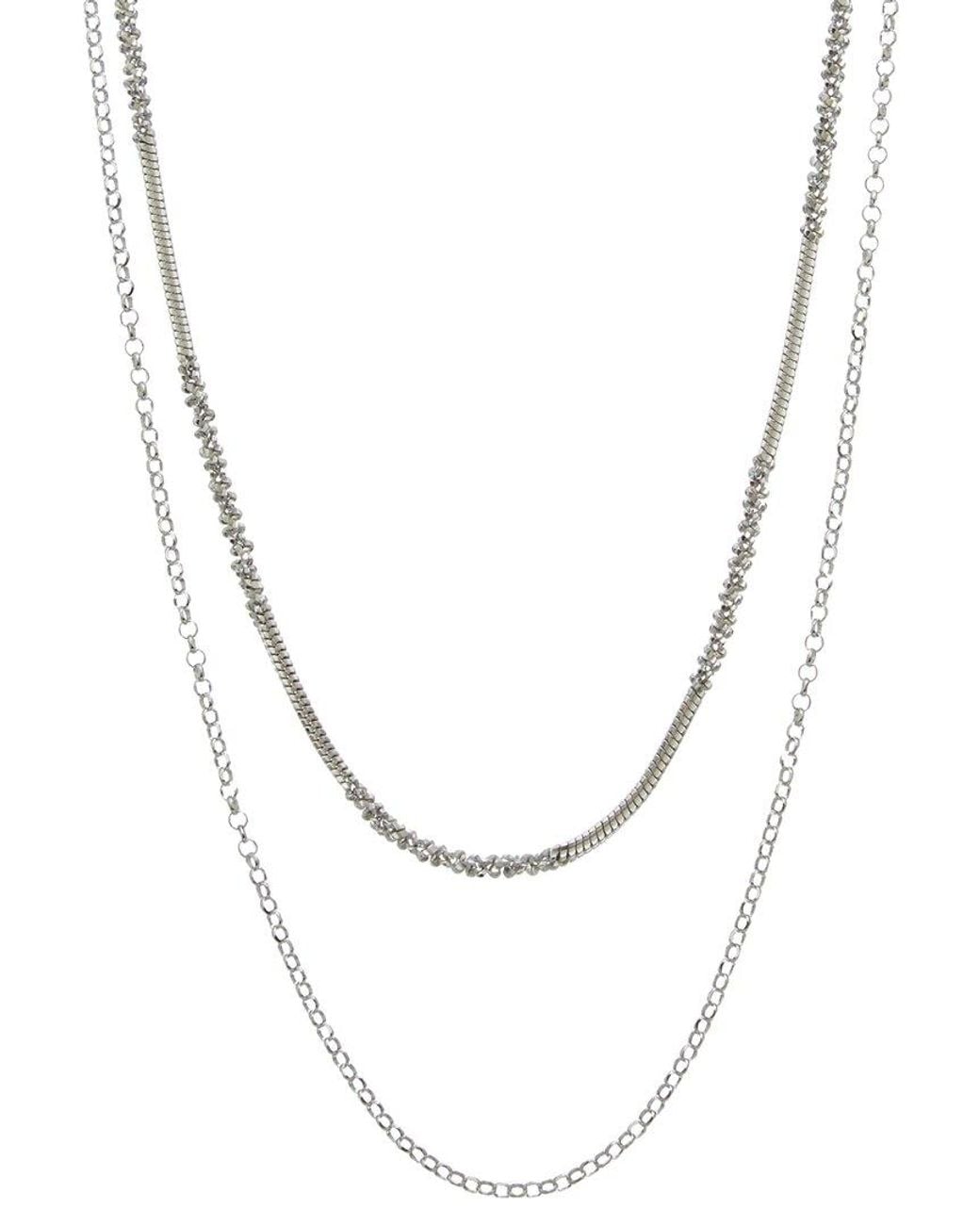 Italian Gold Over Silver Metallic 18K Plated Multi Strand Necklace