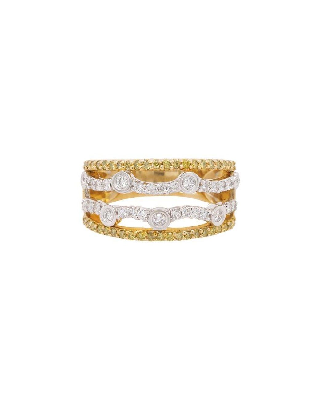 Diana M White Fine Jewelry 14K Two-Tone 0.95 Ct. Tw. Diamond Half-Eternity Ring
