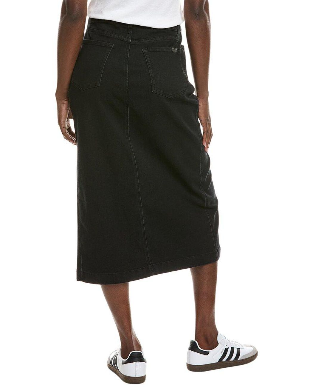 7 For All Mankind Black Midi Skirt