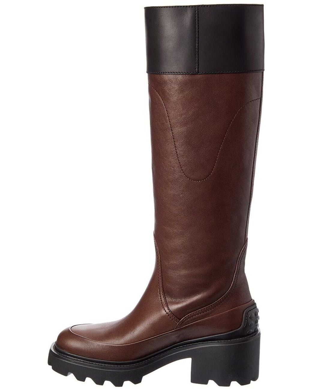 Tod's Brown Leather Knee-High Boot