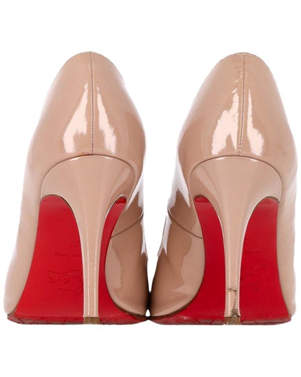 Christian Louboutin Pink Patent Leather Dolly 85 Round Toe Pump (authentic Pre-loved)