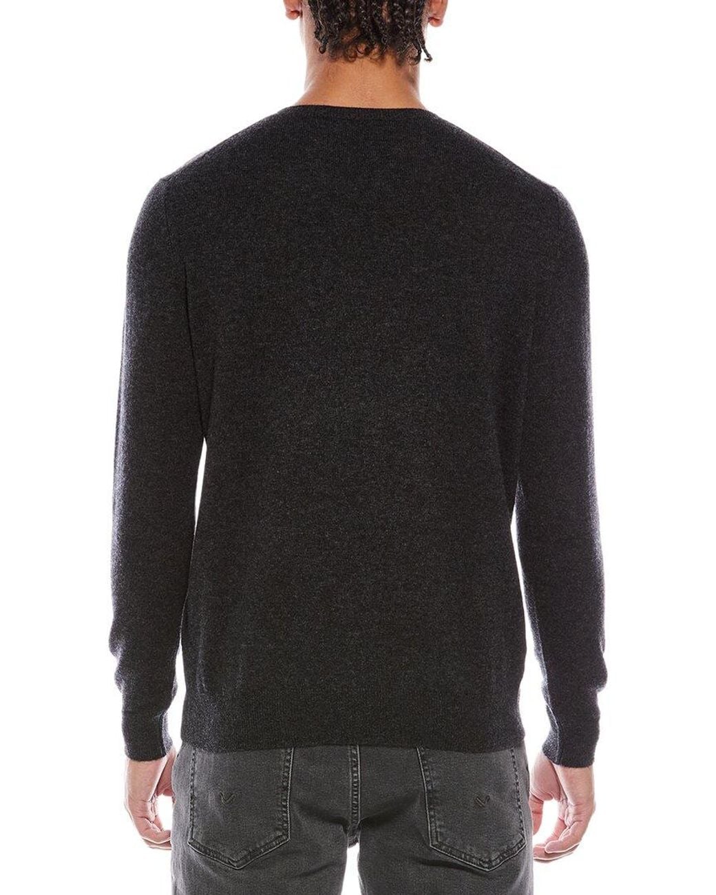Brodie Cashmere Black Ski Slope Wool & Cashmere-Blend Crewneck Sweater for men