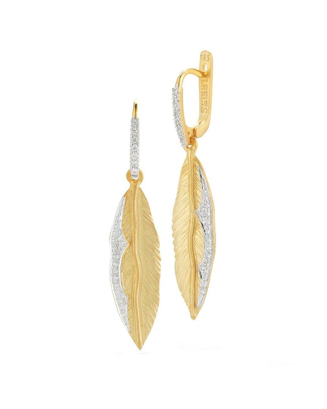 Reiss Metallic 14k 0.29 Ct. Tw. Diamond Dangling Earrings
