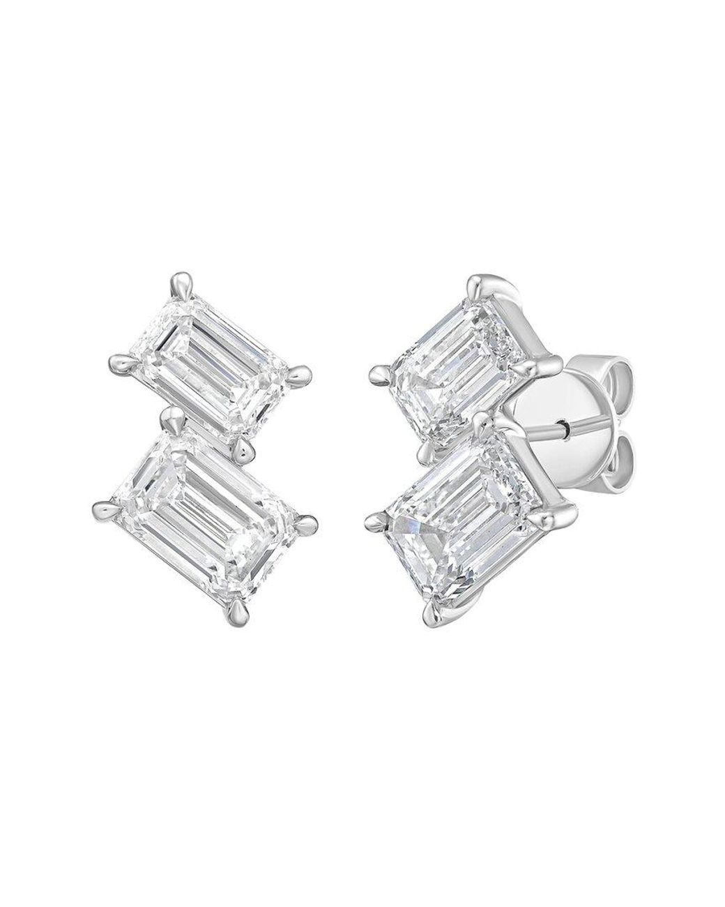 Diana M Metallic 14K 7.00 Ct. Tw. Lab-Grown Diamond Two-Stone Earrings