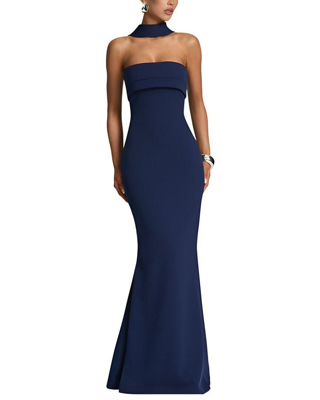 LEBRIN ATELIER Blue Midi Dress