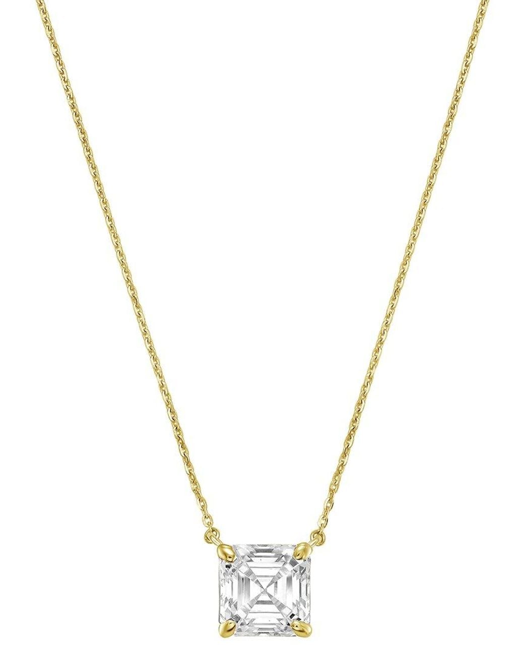 Diana M Metallic Diana M. 14K 12.00 Ct. Tw. Lab-Grown Diamond Pendant Necklace