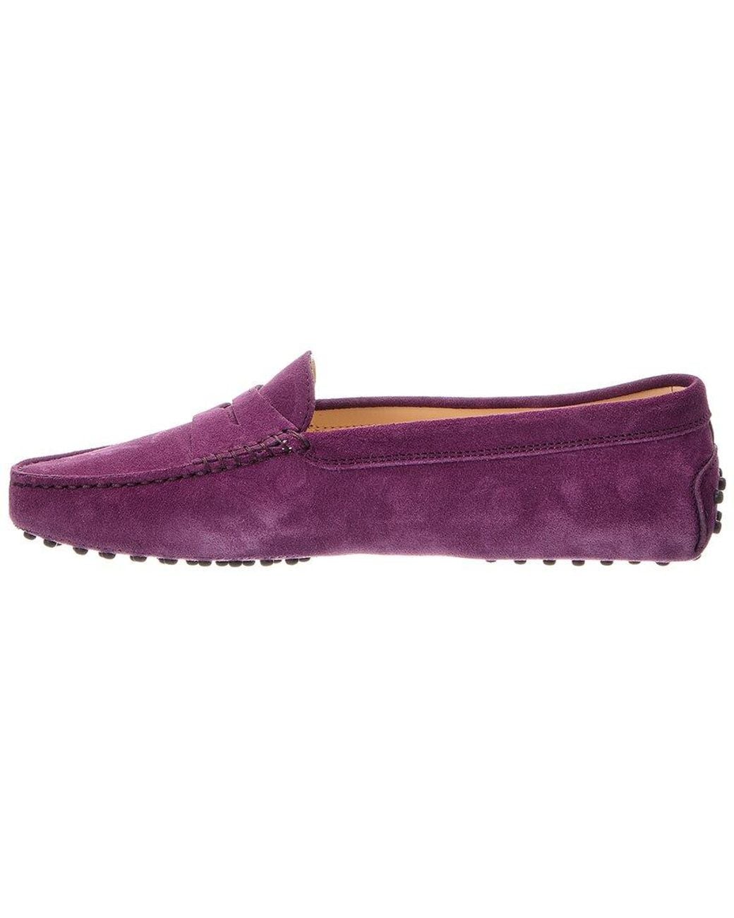 Tod's Purple Gommini Suede Loafer