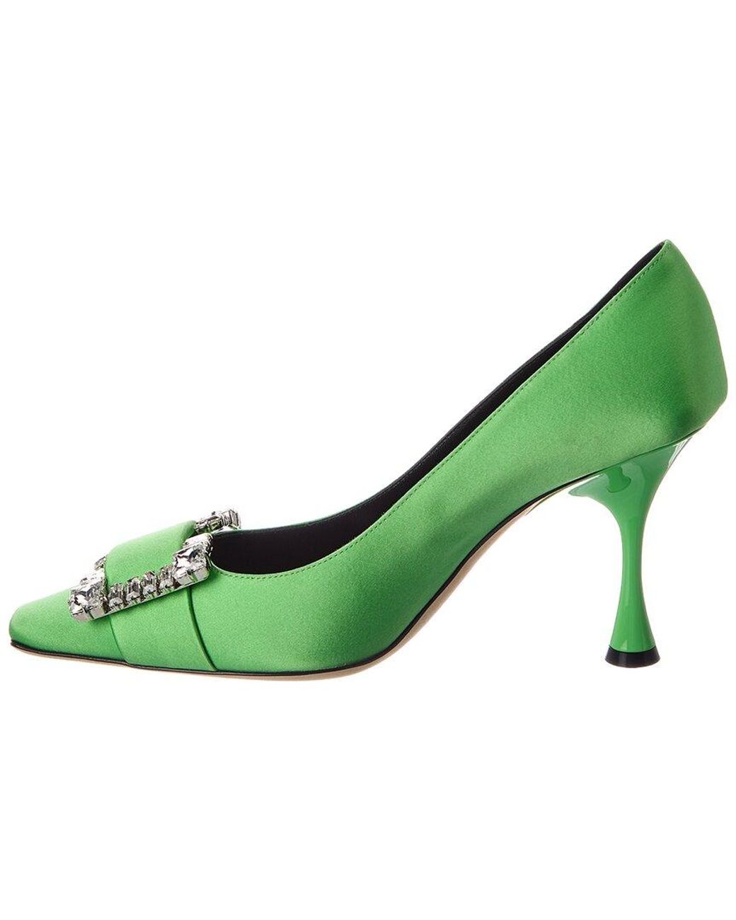 Sergio Rossi Green Twenty 90 Satin Pump