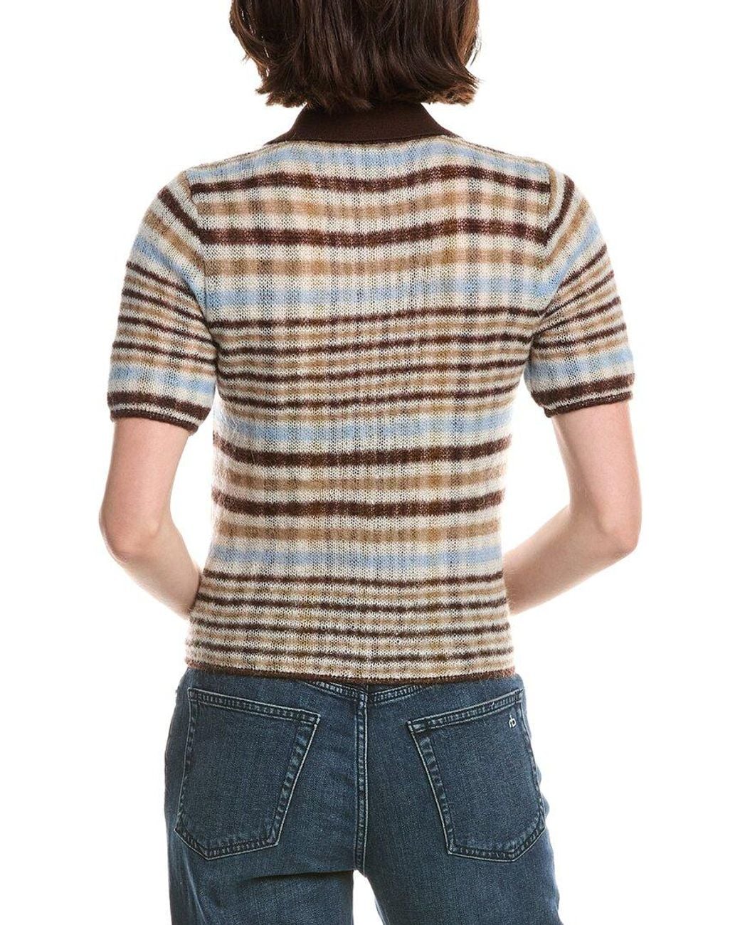 Rag & Bone Gray Leva Zip Wool & Mohair-Blend Polo Sweater