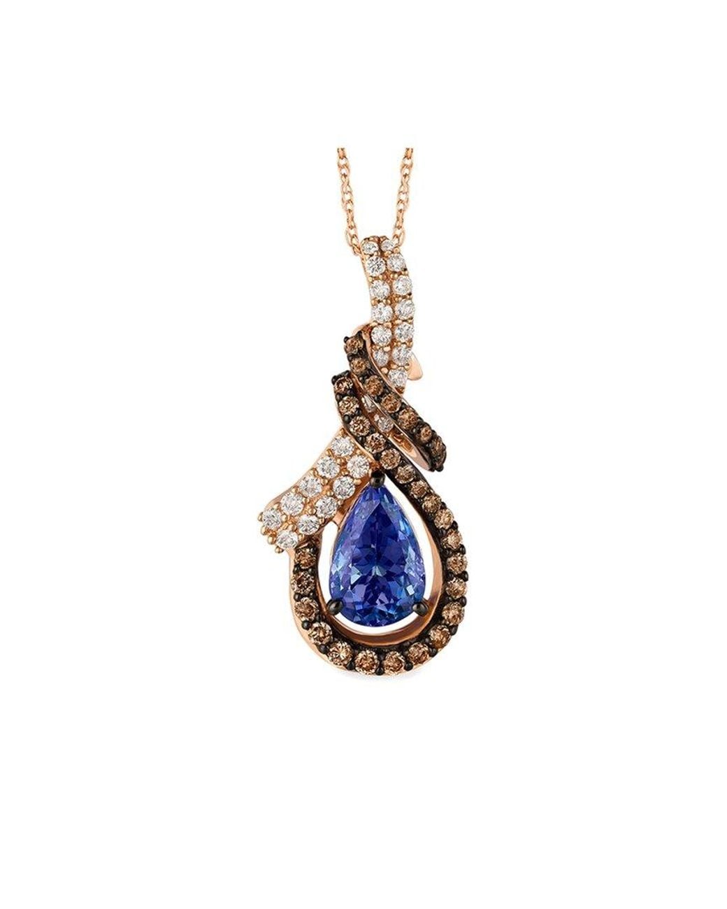Le Vian White Le Vian Blueberry Tanzanite 14k Rose Gold 1.81 Ct. Tw. Diamond & Tanzanite Pendant Necklace