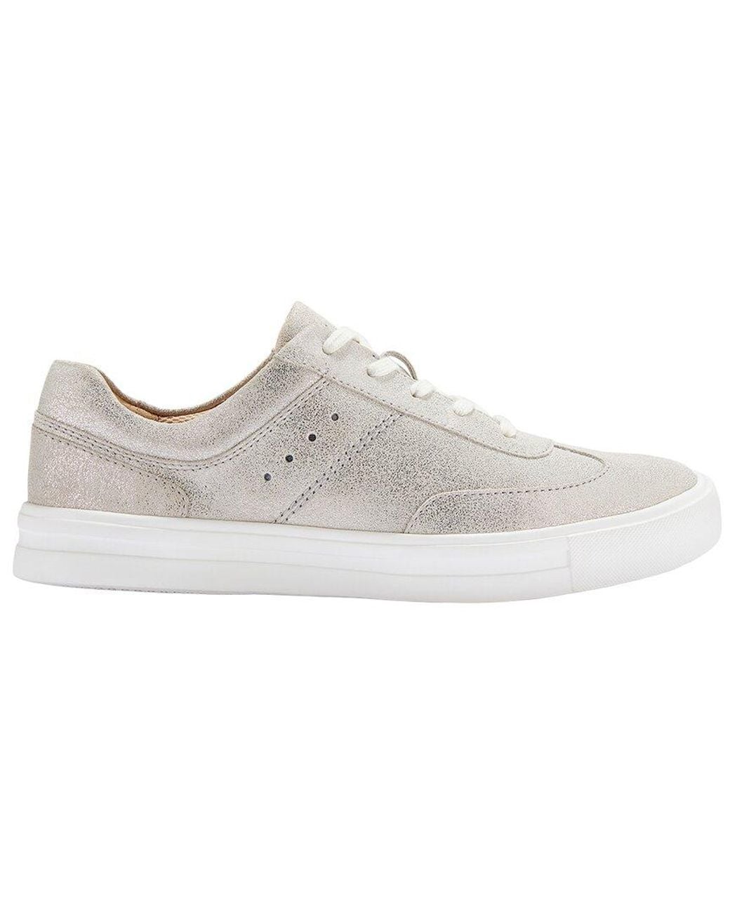 Clarks White Makea Court Leather Sneaker