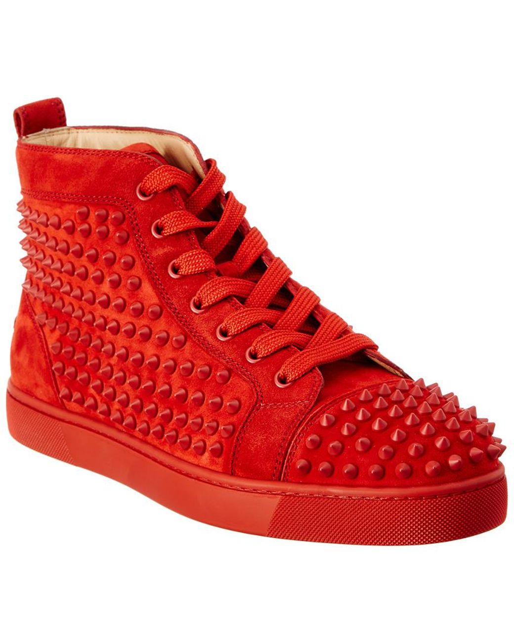 Christian Louboutin - Louis Orlato Spiked Suede High-Top Sneakers