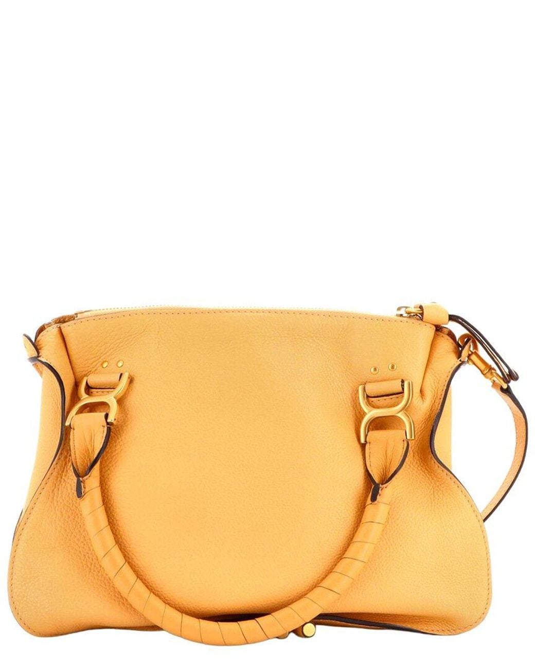 Chloé Orange Leather Marcie Satchel Medium (Authentic Pre-Loved)