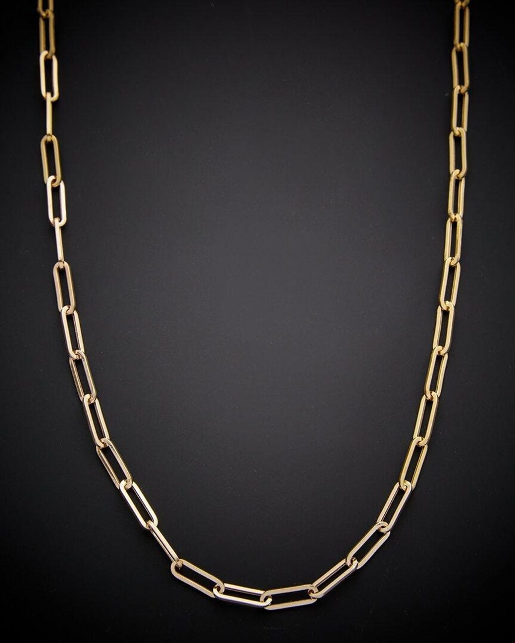 Italian Gold Black 14k Paperclip Chain Necklace