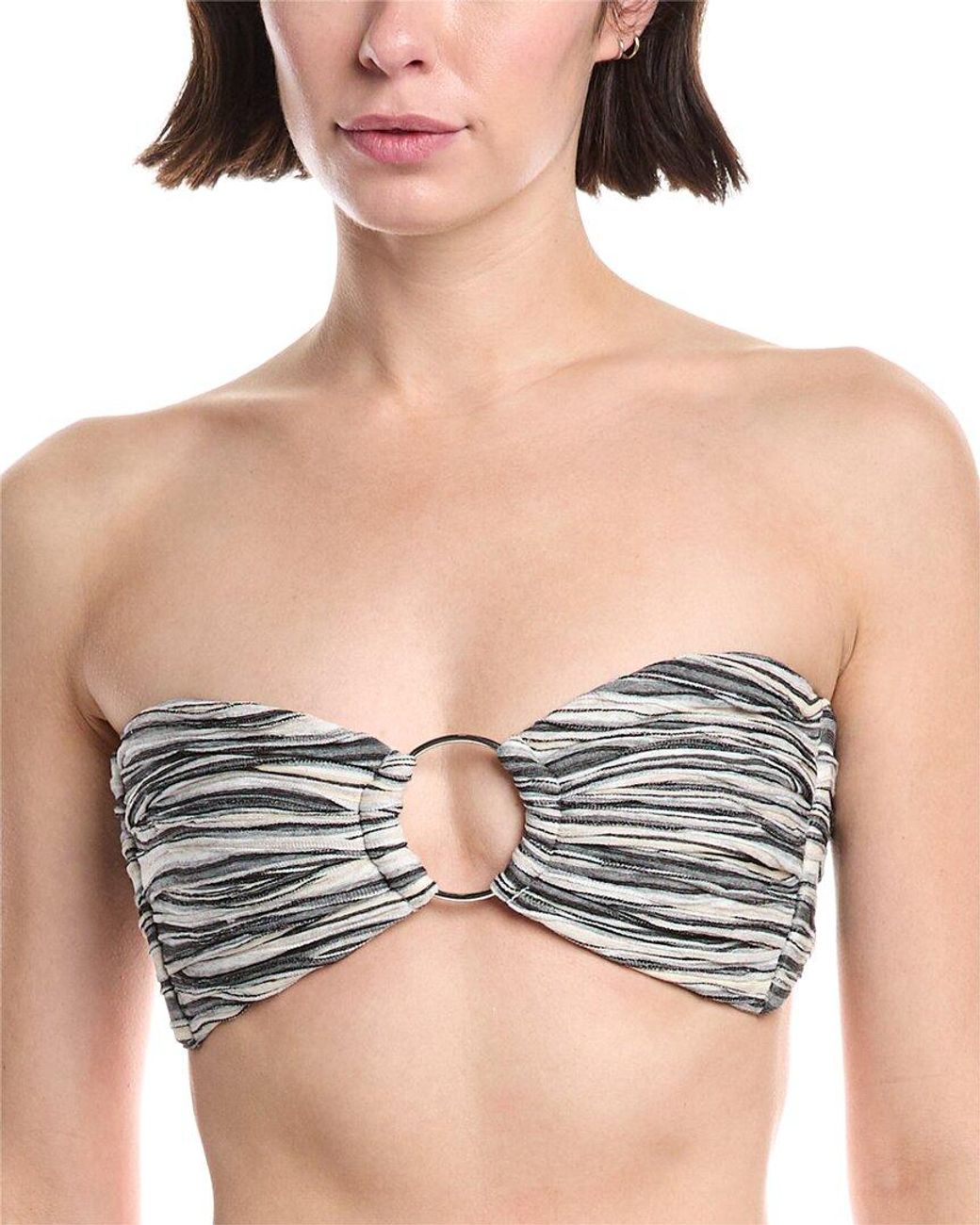 Montce Black Tori Ties Bandeau Bikini Top