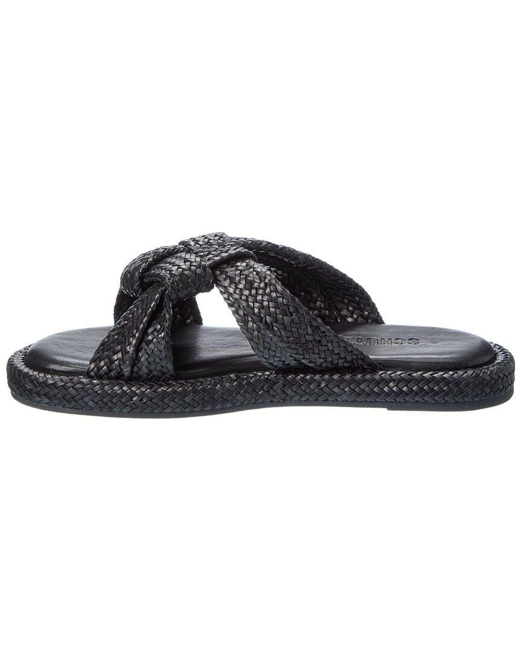 SCHUTZ SHOES Black Kali Leather Flat