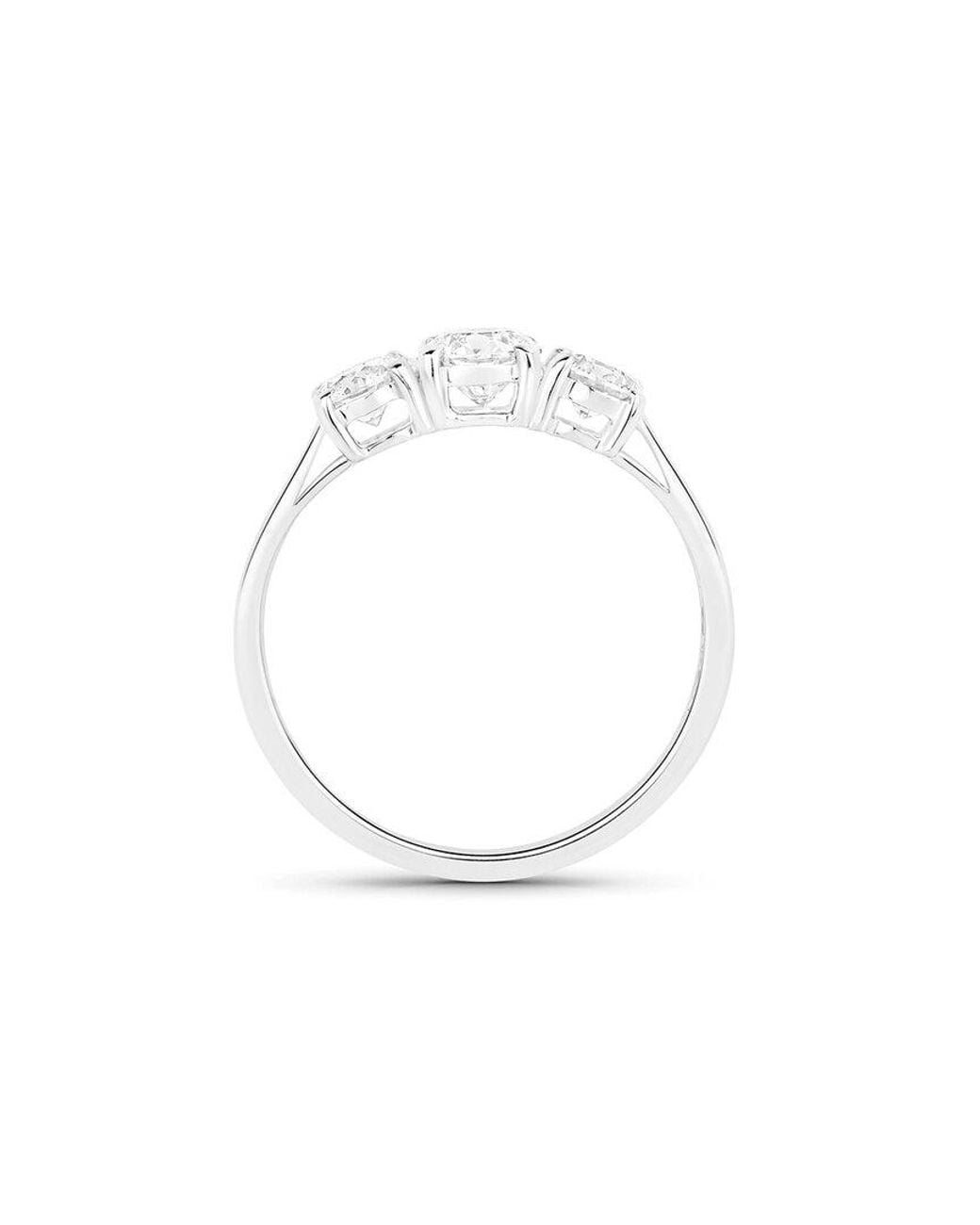 Diana M White Diana M 14K 1.10 Ct. Tw. Lab-Grown Diamond & Lab-Grown Ruby Three-Stone Ring