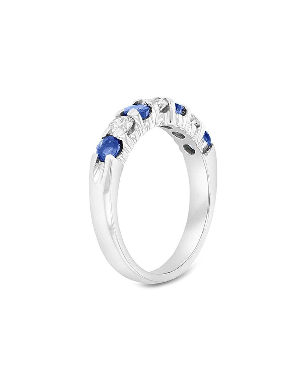 Diana M White Fine Jewelry 14k 1.02 Ct. Tw. Diamond & Sapphire Ring