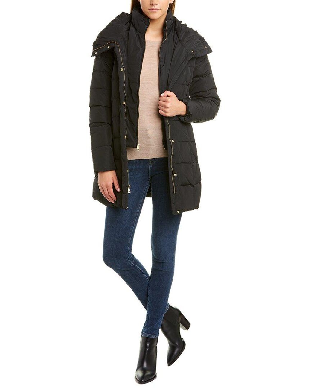 cole haan black down puffer coat