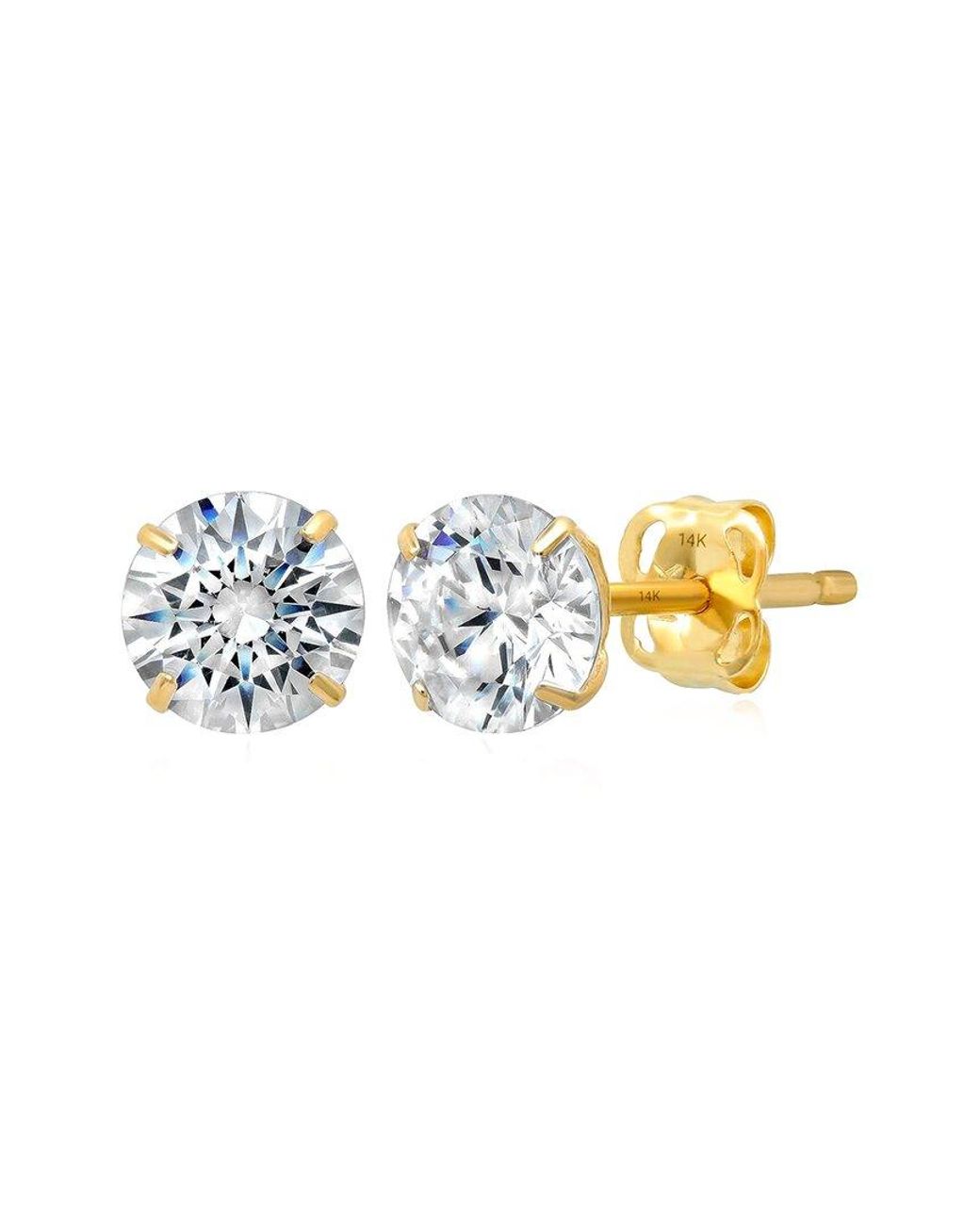 MaxColor White 14K Cz Stud Earrings
