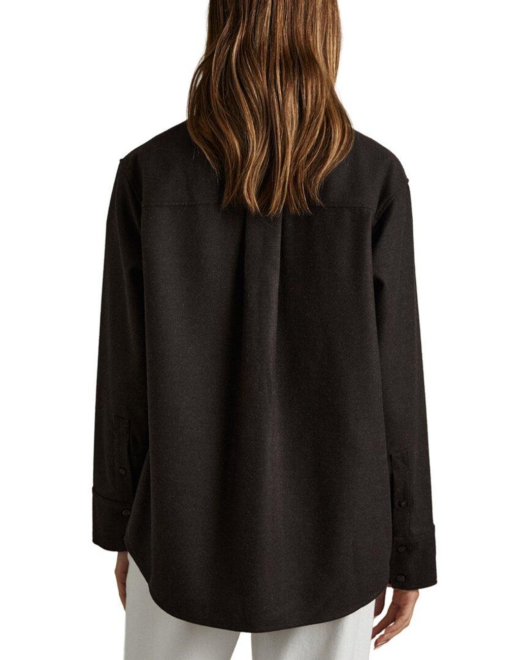 Reiss Black Amelie Shacket Shirt