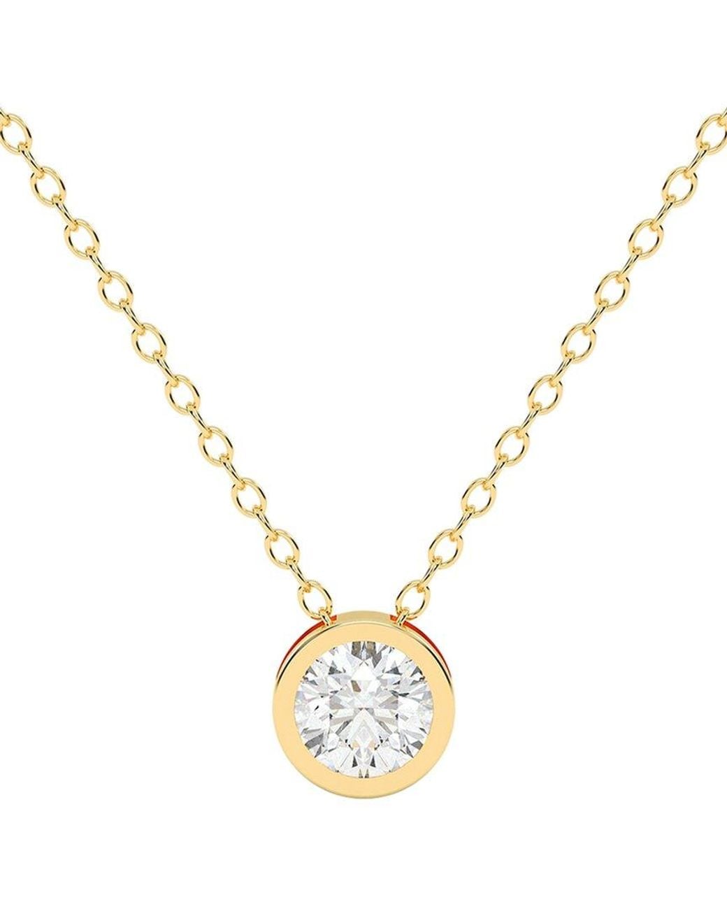Diamond Select Cuts Metallic 14K 0.25 Ct. Tw. Diamond Pendant Necklace