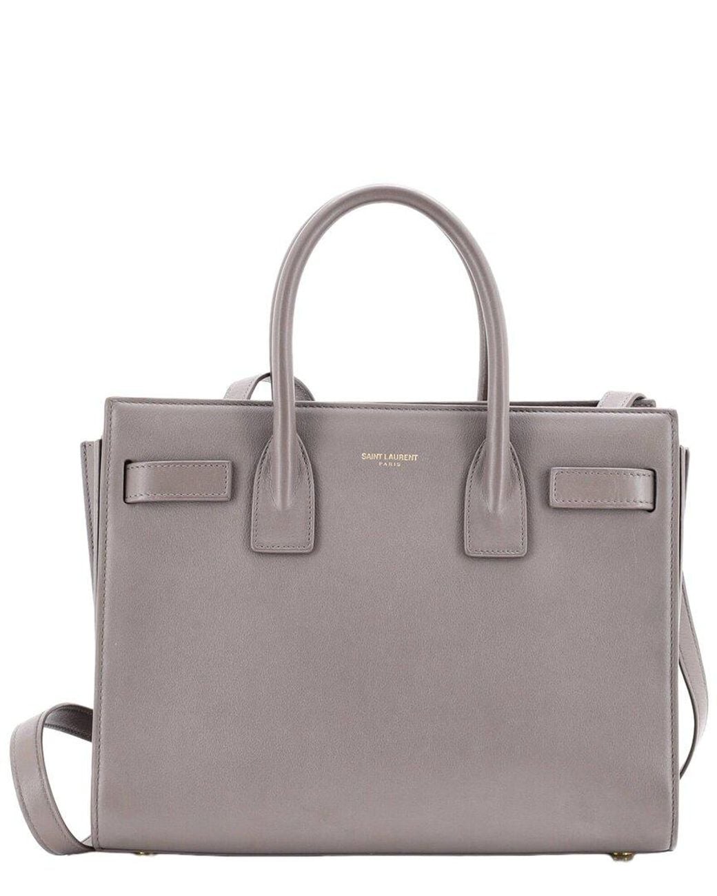 Saint Laurent Gray Sheep Leather Sac De Jour Bag Baby (Authentic Pre-Loved)