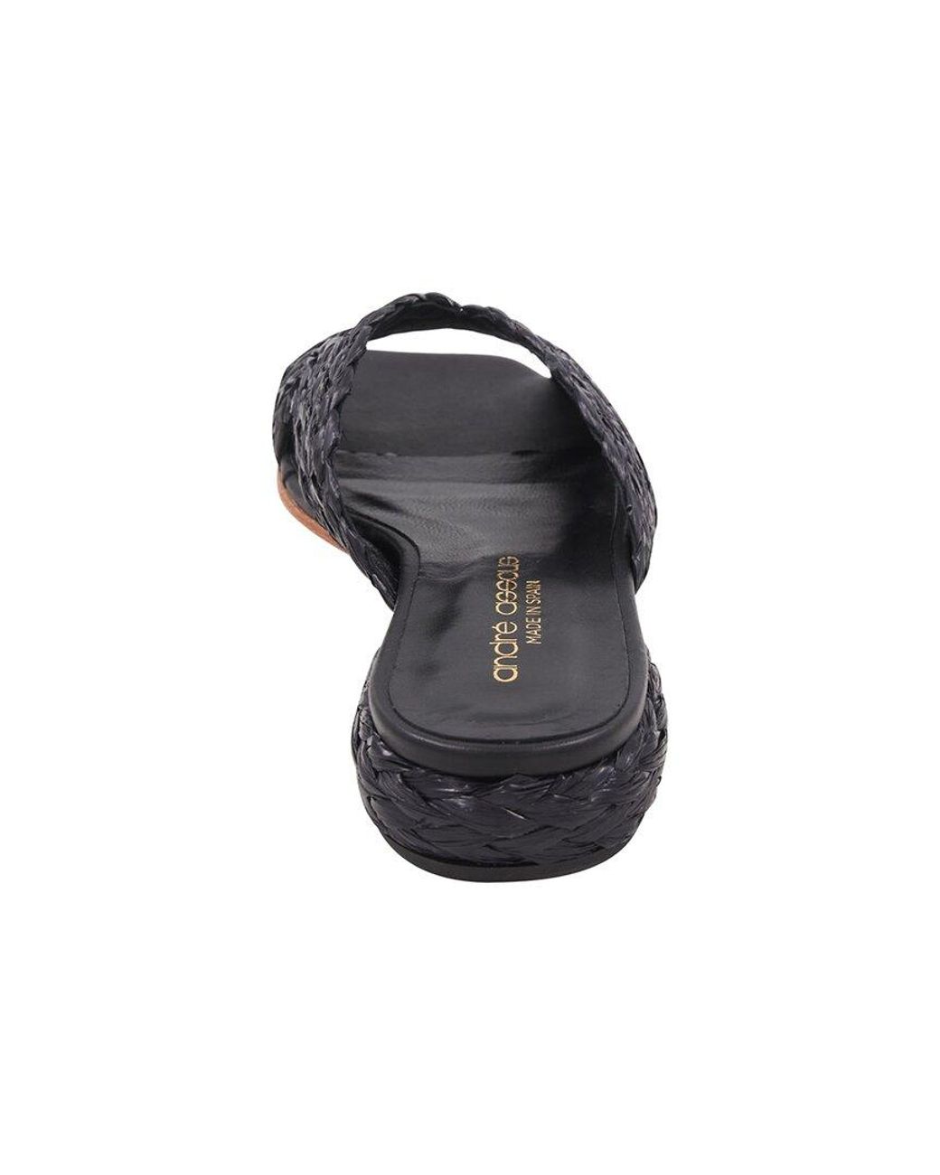 Andre Assous Black Ramy Raffia Sandal