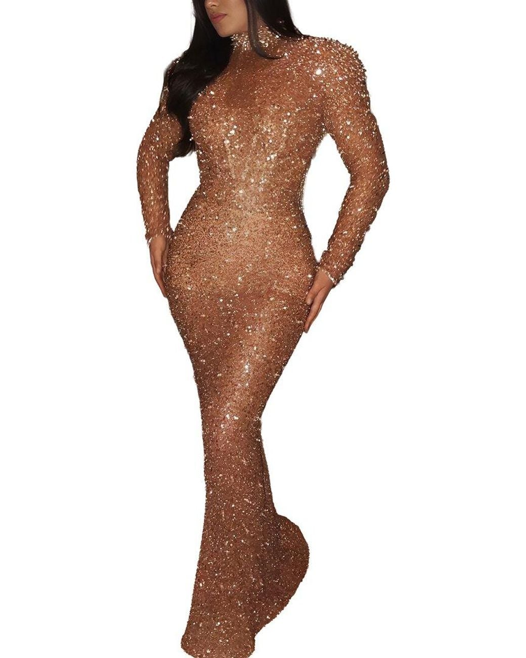 Vincent Brown Embellished Maxi Dress